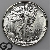 1942 Walking Liberty Half Dollar, Lustrous