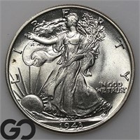 1943 Walking Liberty Half Dollar, Gem BU Bid: 85