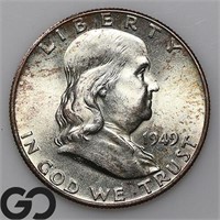 1949 Franklin Half Dollar, Gegm BU FBL Bid: 105