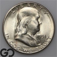 1951-S Franklin Half Dollar, Gem BU Bid: 36