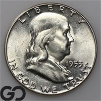 1953 Franklin Half Dollar, Near Gem BU Bid: 25