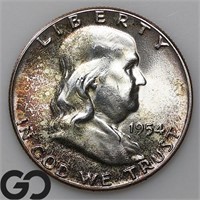 1954 Franklin Half Dollar, Near Gem BU FBL Bid: 23