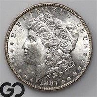 1887 Morgan Silver Dollar, Gem BU Bid: 165