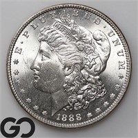 1888 Morgan Silver Dollar, Gem BU Bid: 165
