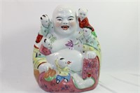 Laughing Buddha with Children Statue