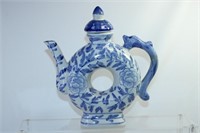 Chinese Donut Shaped  Porcelain Teapot