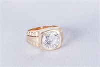 Men's 14K Yellow Gold Ring w/ Cubic Zirconia