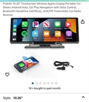 Podofo 10.26" Touchscreen Wireless Apple Carplay
