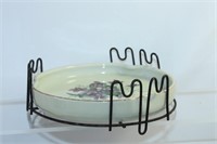 Porcelain Dish in Metal Cage