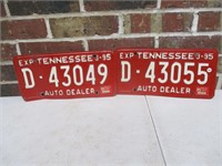 2 Tennessee Auto Dealer Car Tags