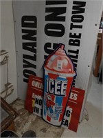 Various outdoor Signs including 2 ICEE Signs