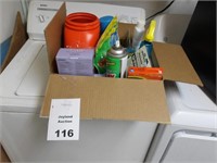 Box of Laundry Cleaning Supplies