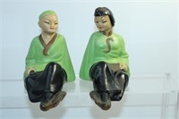 Pair of Japanese Chalkware Figurines
