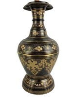 Black Gold Tone Etched Vase Indoturkish style