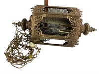 Gold Tone Lantern Chandelier with grate covers,