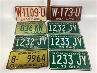 License plates- 1957 Ohio, 1959 Ohio, 73’ & 1974