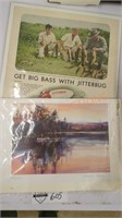 Vintage Brent Houghton print and vintage fishing