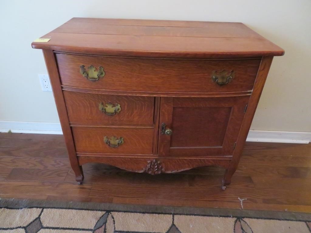 A Golden Oak Era Wash Stand