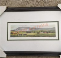 framed and pencil signed Misty hills lithio by