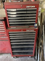 (2PC) CRAFTSMAN ROLLING TOOL BOX W/ TOOLS (27" X