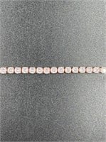 Rose Gold White Sapphire Tennis Bracelet 7 In.