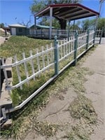 Approx 165ft of White Metal Fence with Green Poles