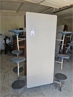 Rectangle Mobile Cafeteria Table with Stools