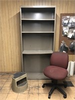 Metal Shelf / Computer Chair and Step Stool