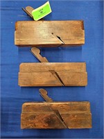 Lot of 3 Primitive Wood Molding Planes