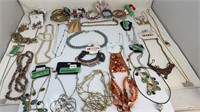 Large assortment of costume, jewelry, necklaces,