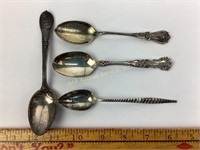 (4) Sterling spoons incl. souvenir 93 grams