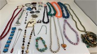 Necklaces, earrings, and bracelets