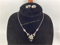 Sterling filigree necklace & earrings set 13