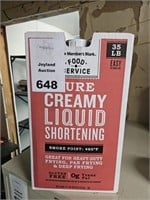 Container of Pure Creamy Liquid Shortening - 35lb