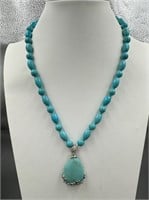 Natural Turquoise Gemstone Pendant Necklace