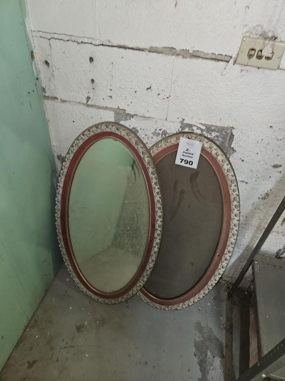 2 Oval Shaped Frames - One with Mirror