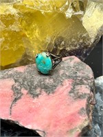 Old Native American Turquoise Ring Sz 10