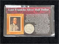 Last Franklin Silver Half Dollar with COA