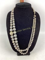 (2) Japanese Grade SIlver Bead Necklaces