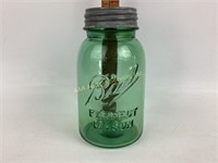 Scarce olive green Ball Perfect Mason quart jar