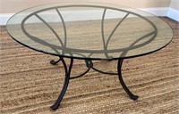 11 - 38"DIA GLASS TOP TABLE