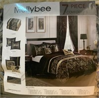 Mollybee 7-Piece Comforter Set  Black  King