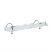 FLORA 20in. W Frosted Shelf  White & Chrome
