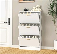 Narrow Shoe Storage Cabinet for Entryway with 3 Fl