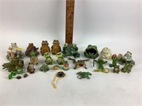 Ceramic Frog Sculptures, Frog Candle, salt and