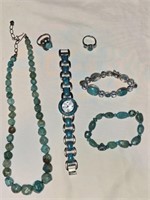 Estate lot of turquoise style jewelry