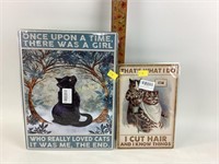 Novelty Cat Signs, includes (2) wall hanger cat