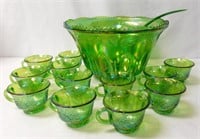 Indiana Glass Harvest Grapes Punch Bowl Set