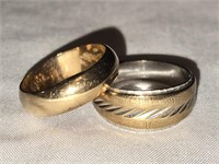 Lot of 2 Yellow Gold 14k Band Rings 8.603 g SZ 6