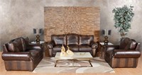 Botswana Croc and Leather Sofa Set of 3 (KIT)